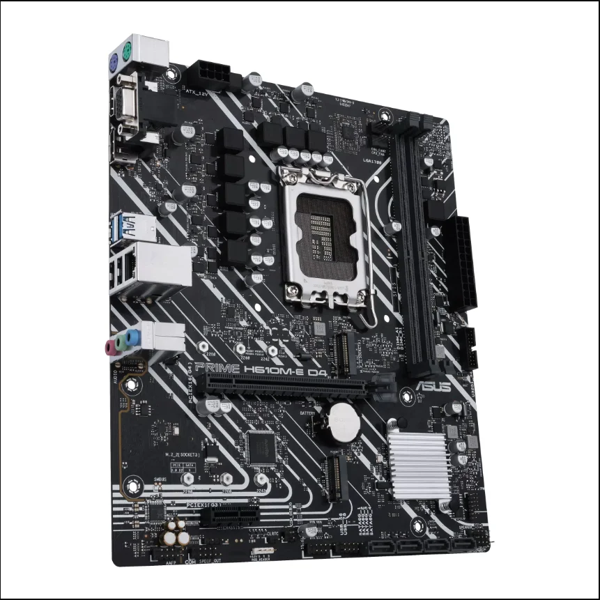 

ASUS PRIME H610M-E D4 Motherboard LGA 1700 Support i9-14900KF i7-14700KF i5-12400F CPU DDR4 3200 MHz 64GB HDMI M.2 PCle 4.0 mATX