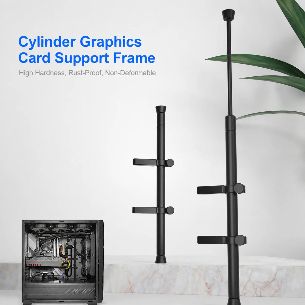 Adjustable Anti Sag GPU Support Bracket 190-455mm, Graphics Card Holder Brace for RTX 4090, Max Support Thickness Up to 75mm