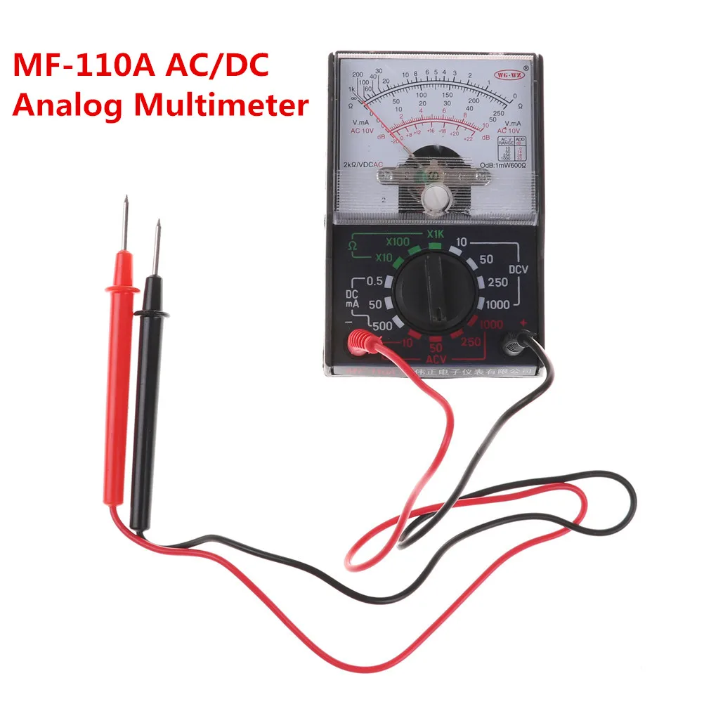 MF-110A 전기 아날로그 멀티미터 멀티 테스터, 휴대용 전압계 전류계, AC / DC 전압 전류, OHM 멀티 계량기 테스터, 1 개