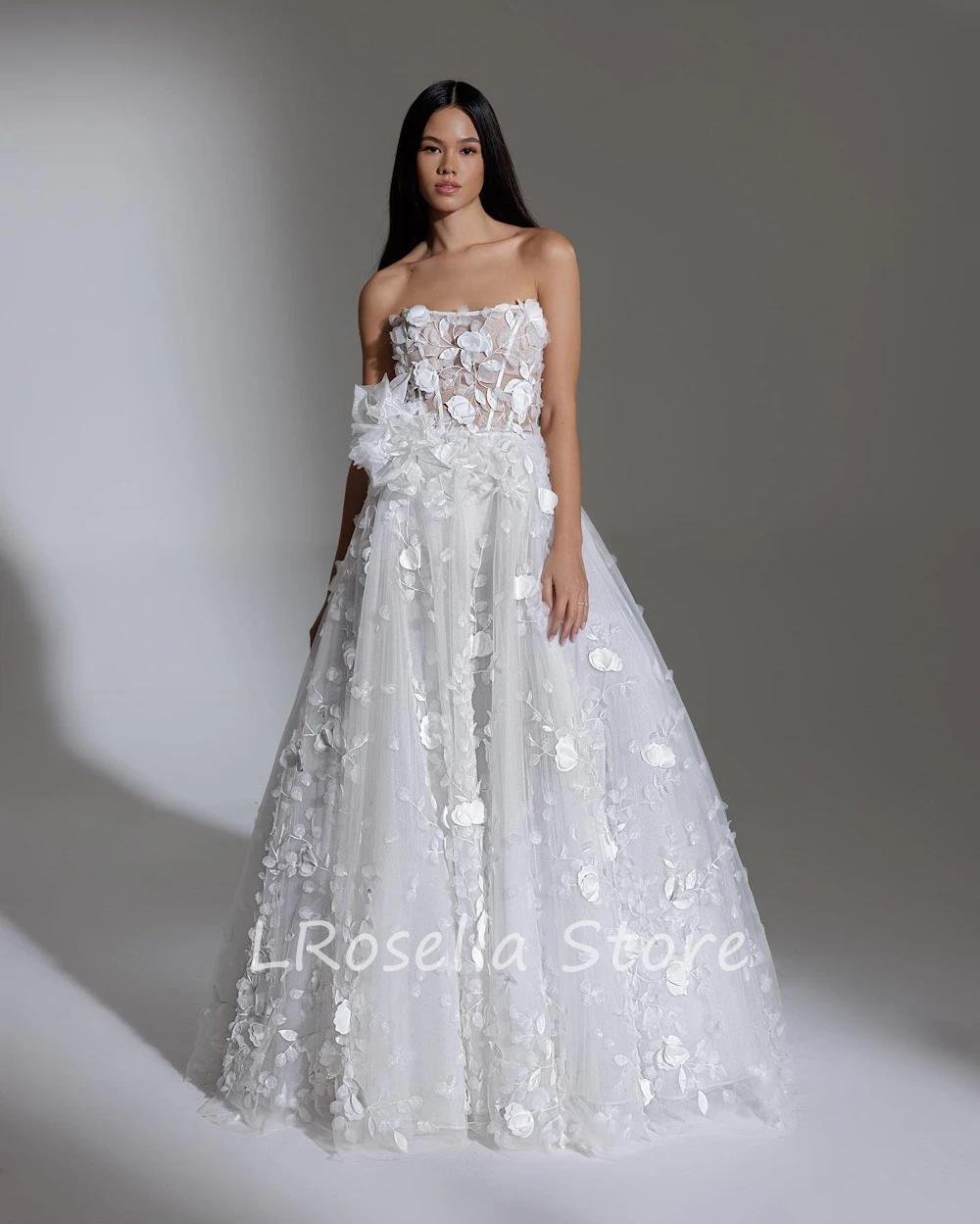 LRosella Wedding Dress A-Line Lace Backless Long Sleeve Pleated Floor-Length Elegant Exquisite Morden style Luxury  فساتي2024