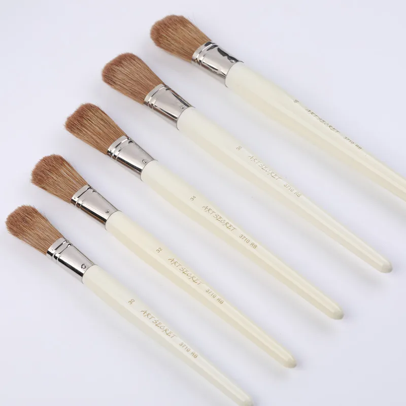 ArtSecret Fluffy Art Paint-Brush 310RB 3710RB Anti-Drop Hair Wooden Handle Artistic Painting Watercolor Tools For Drawing