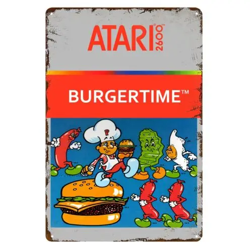 Burgertime Retro Video Game Metal Poster Tin Sign 20*30cm Plate