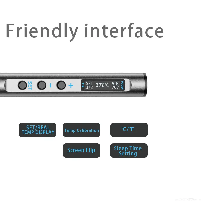 Xiaomi T12 PD 5-20V 65W Portable Electric Soldering Iron CNC Metal Body Temperature Adjustable Solder Welding Station Accessory