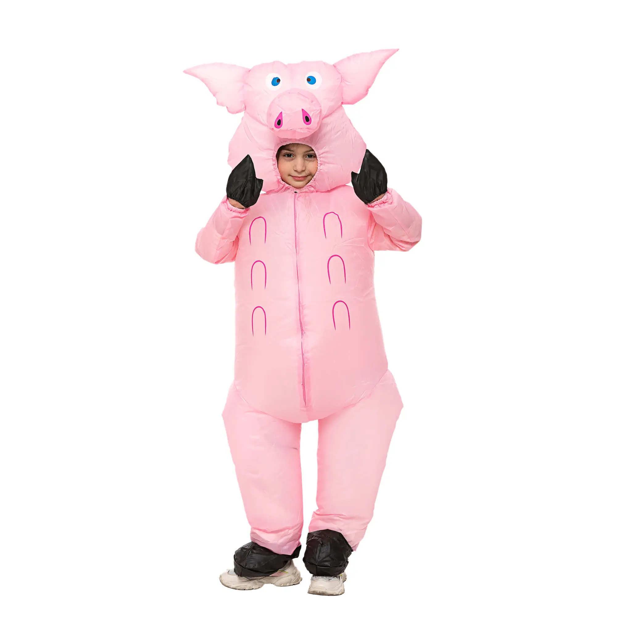 New Kids Adult Cute Pig Inflatable Costume Anime Suits Dress Mascot Halloween Party Cosplay Costumes for Man Woman Boys Girls