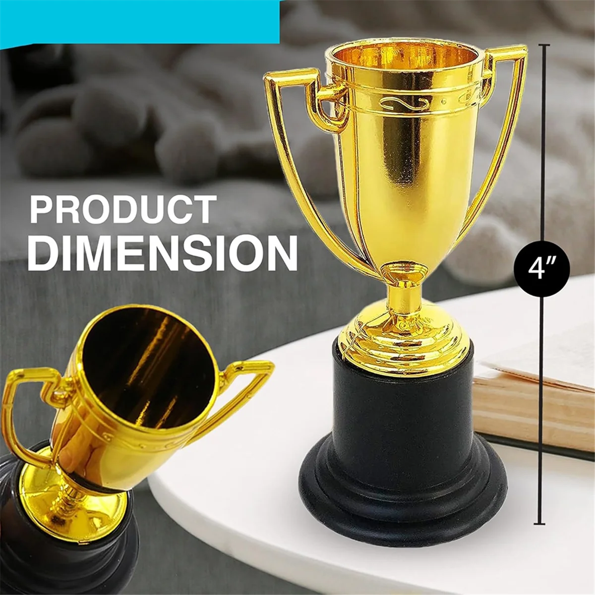 

НОВЫЙ пластиковый трофей Golden Cup для детей - упаковка 40 — 3,8-дюймовые награды за достижение призов — идеальное распознавание для школы, спорта