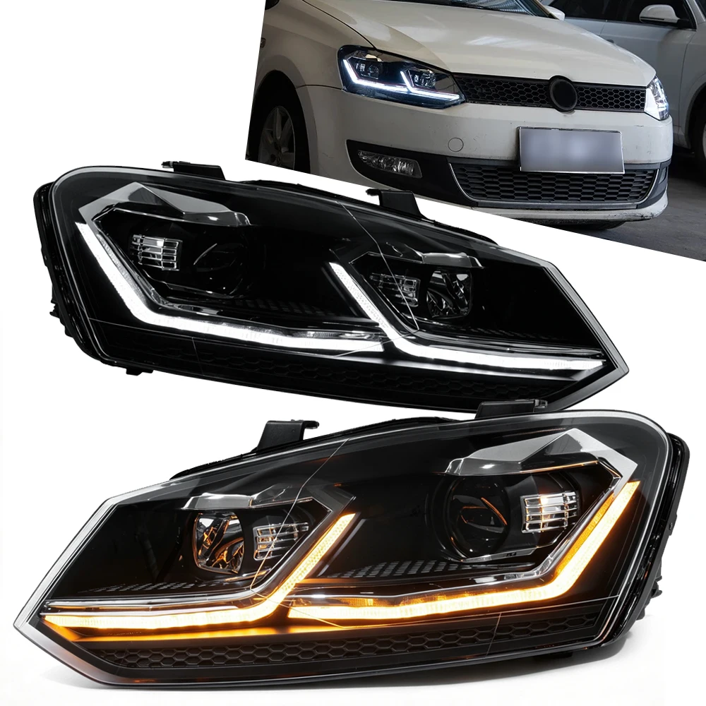 TYPY Autoscheinwerfer für VW POLO 2011-2018 GTI, neuestes Design, LED-Tagfahrlicht, Dual-Projektor, Autozubehör, modifizierte Blinker