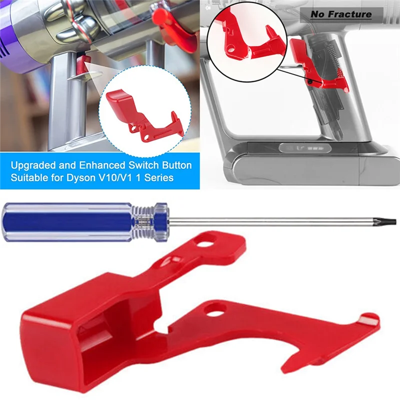 Botão interruptor de gatilho atualizado para aspirador de pó dyson v10 v11, botão de gatilho de substituição resistente com chaves de fenda