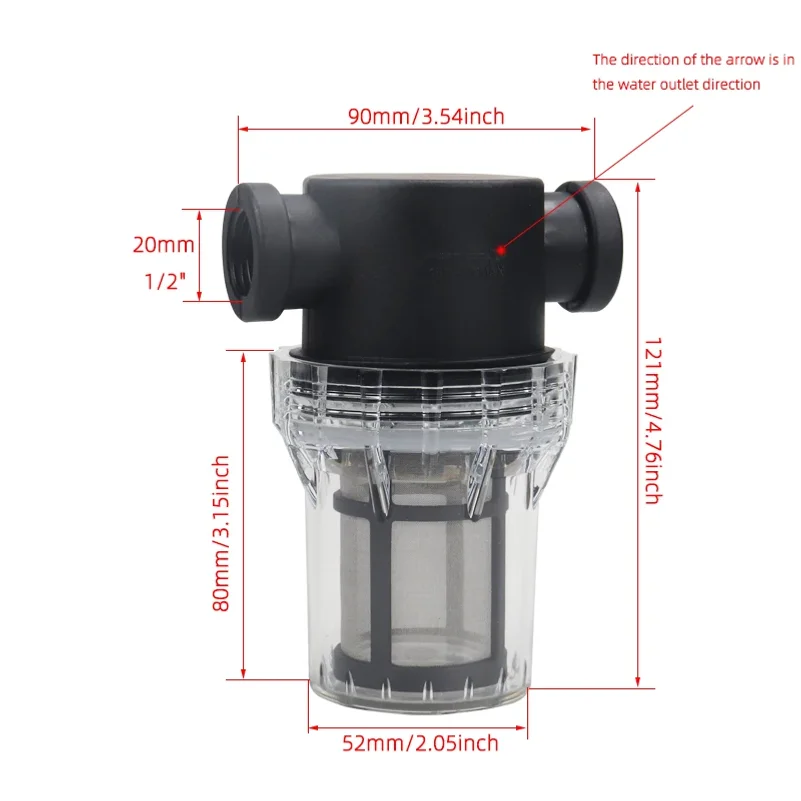 Garden Watering Filter 1/2'' 3/4'' 1'' Plastic Irrigation System Impurity Prefilter Aquaculture Household Water Pipe Filter