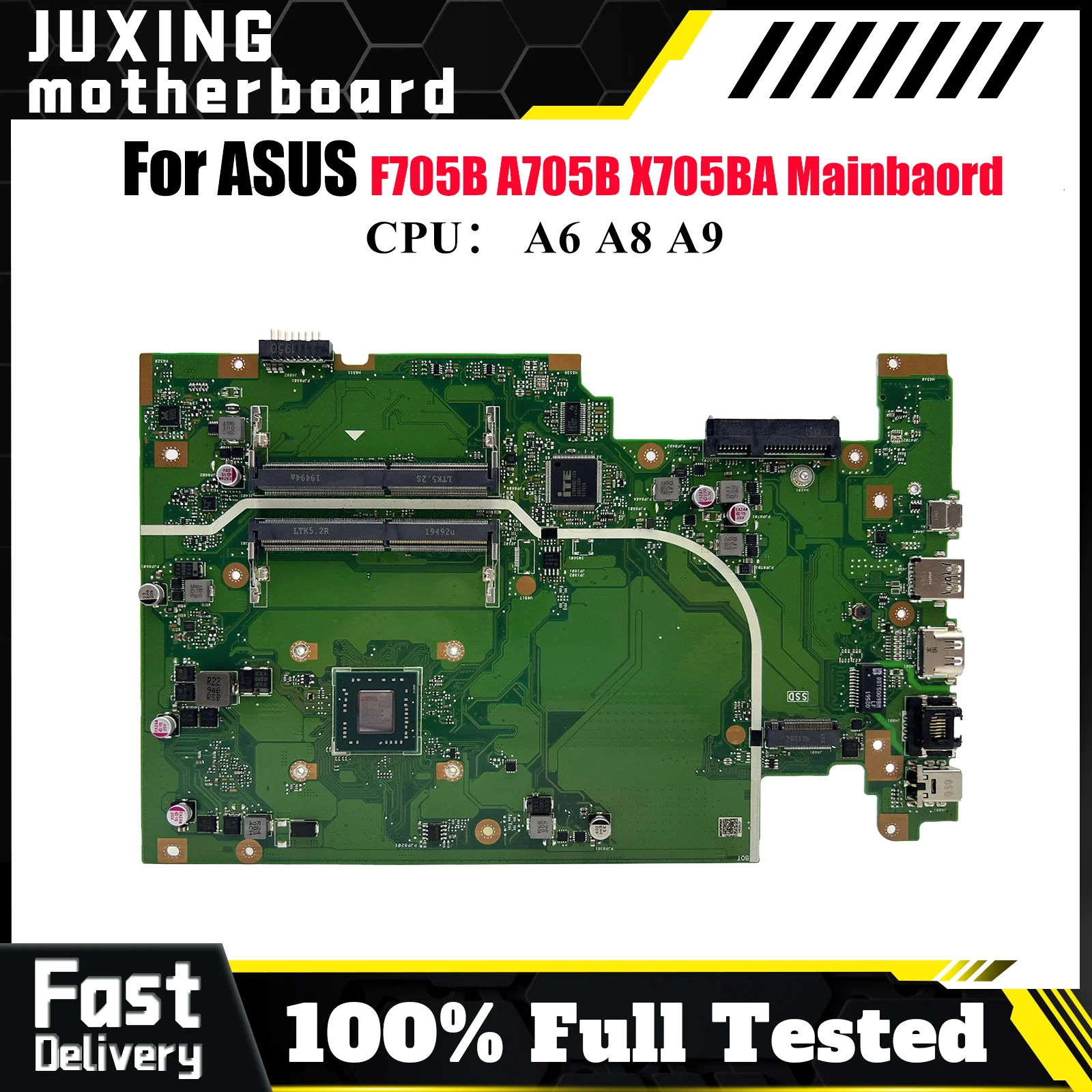 

X705BA Материнская плата для ноутбука ASUS VivoBook F705B X705B A705B X705BA Материнская плата для ноутбука с процессором A6 A8 A9 tests ОК быстрая доставка