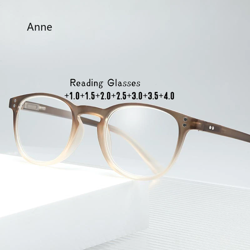 Fashion Women Reading Glasses Retro Round HD Flexible Frame Presbyopia Glasses Unisex Eyeglasses For Sight Plus Lenses óculos