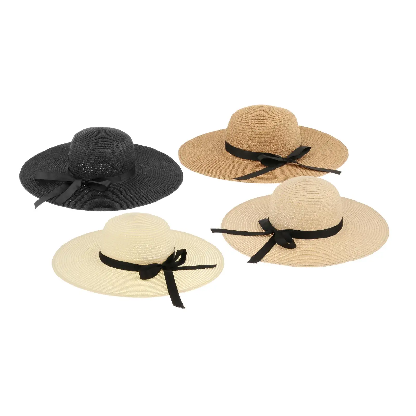 Women Summer Straw Hat Visor Foldable Roll Up Cap Wide Brim Floppy Beach Hat for Women Girls Beach Swimming Water Sports