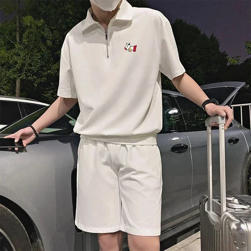 

Summer golf and tennis men's casual suit 2025 new Korean golf and tennis short-sleeved POLO shirt and sports shorts men's wear