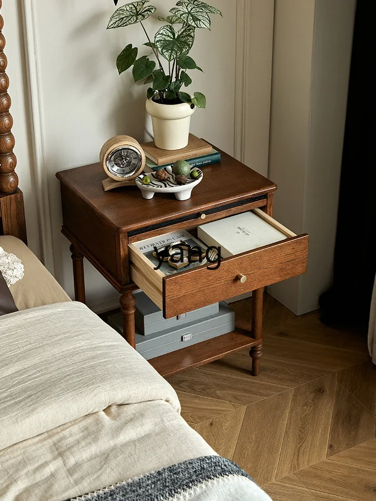 

LMMSolid Wood Bedside Cabinet Small Apartment Bedroom Locker Living Room Small Table