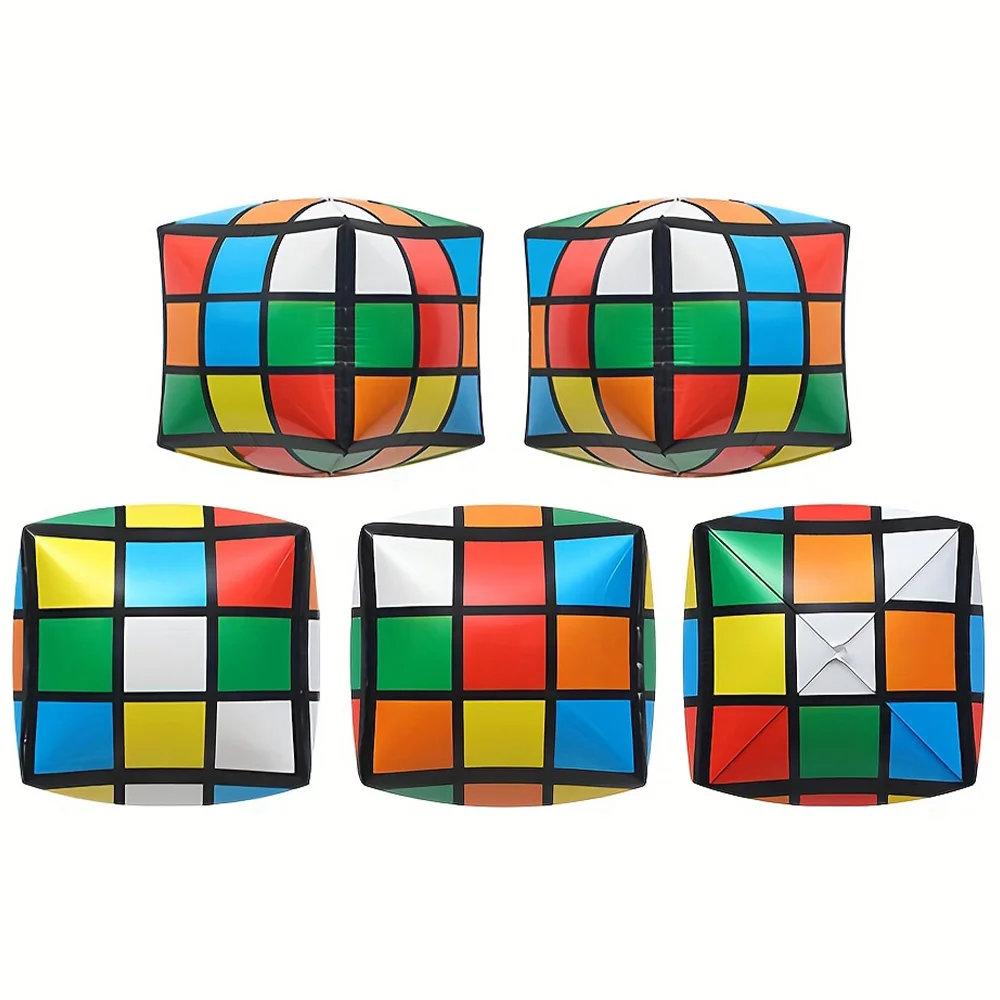 Pack of 5 12inch Square Cube Balloons, Cube Aluminum Mold Balloons, Suitable for Friend Gatherings, Party Decorations, and Indoor and Outdoor Theme Party Decorations