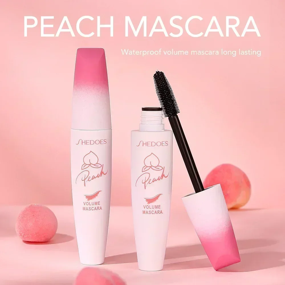 Shedoes Mascara Peach Ricci Spessi Allunganti Mascara Nero Denso Idratante Impermeabile Mascara Ad Alta Capacità di Nuovo Modo 10ml