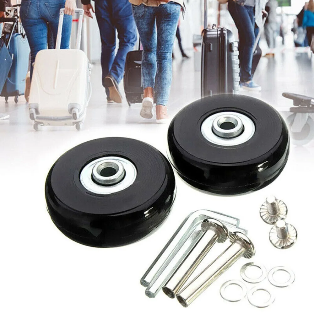 2/4Pcs Replacement Sliding Suitcase Parts Axles Travel Luggage Suitcase Wheels Axles Repair Accessories Kit Dia 40mm/50mm/60mm