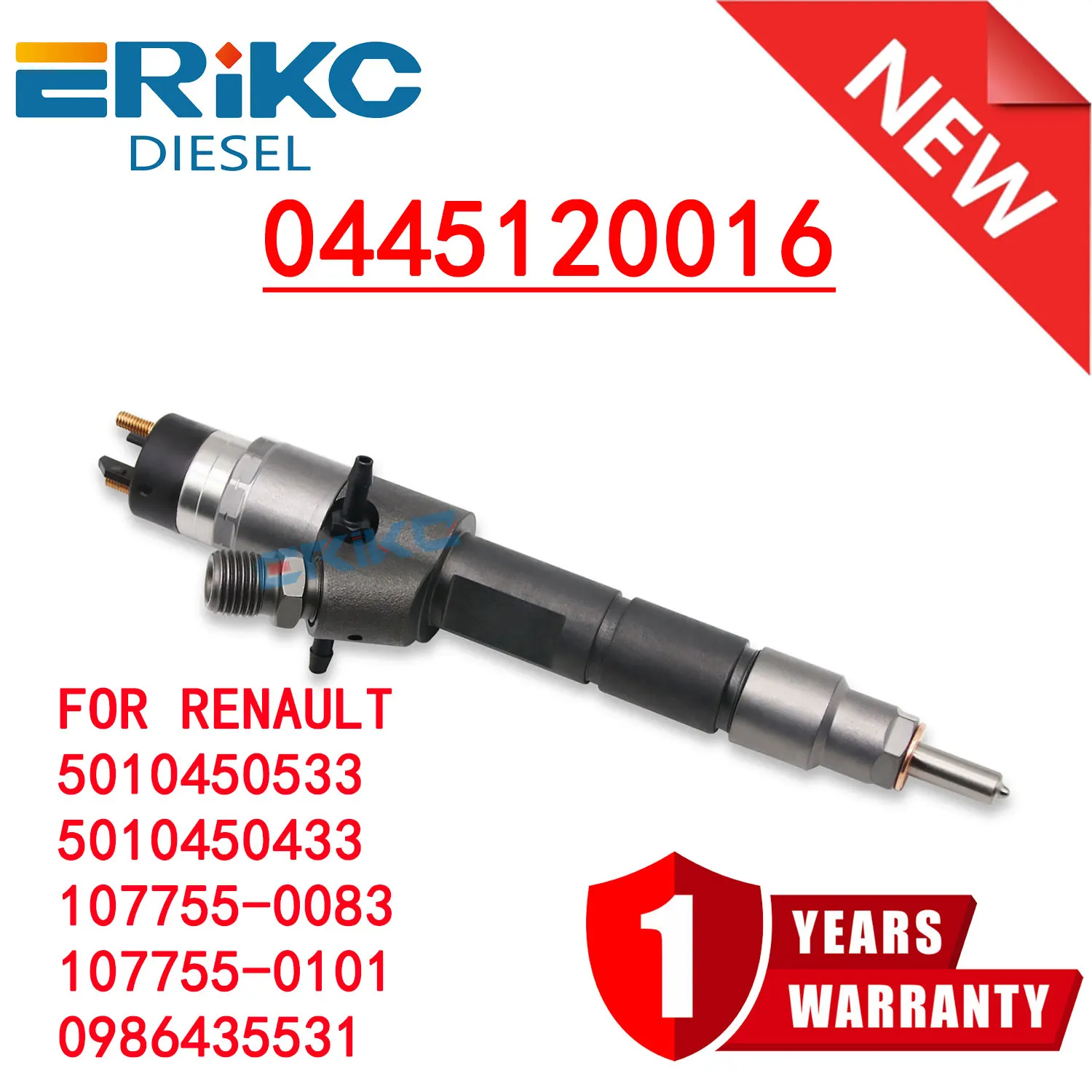 Injector Nozzle 0445120016 Diesel Engine Fuel Injector 0 445 120 016 for Renault 5010450533 107755-0083 107755-0101 5010450433