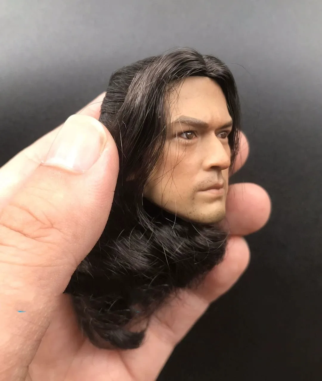 1/6 Young Takeshi Kaneshiro Head Sculpt Model Onimusha  Planted  Hair Ancient samurai or 12