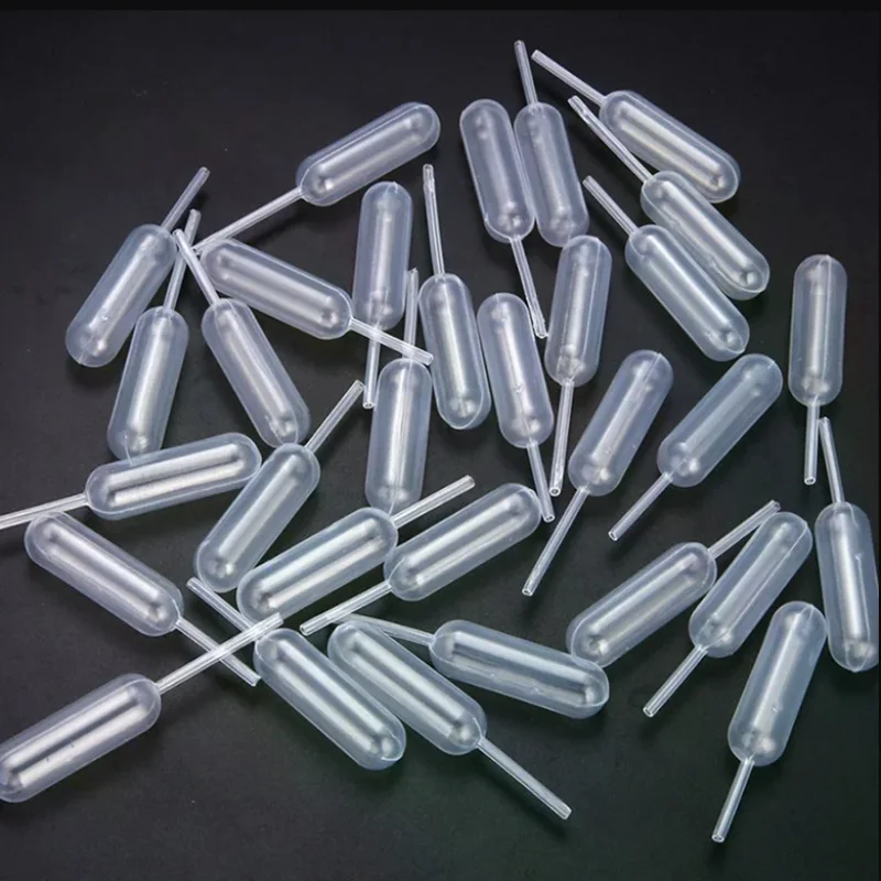 /PFU/4ml Transparent Ice Cream Jelly Milkshake Droppers Straw Dropper Disposable Straw 50pcs/Set