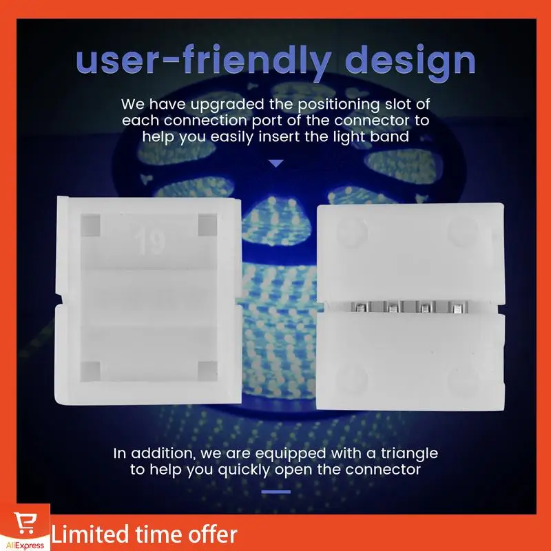 Fresh LED Light Strip Connectors 4 Pin RGB LED Lights Connectors,Gapless Connectors,L Shape Connectors For SMD 5050 LED Strip