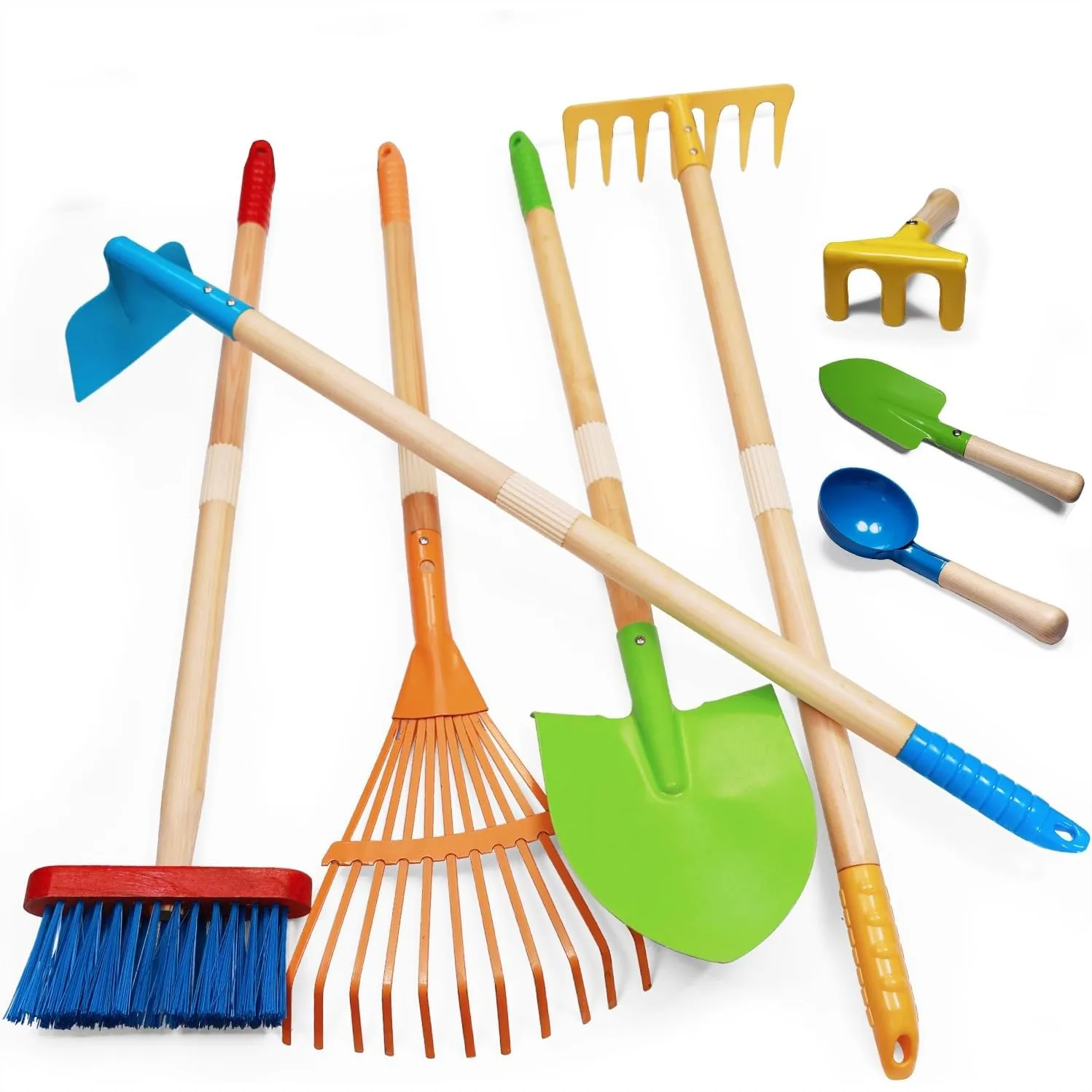 

Toddler Gardening Tools, 8PCS Kids Rake and Shovel Set for Digging Dirt, Outdoor Yard Camping Toys for Ages 3-8