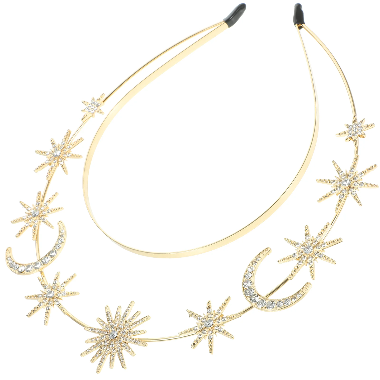 

Wedding Crown Star Hair Accessories Birthday for Women Golden Brides Miss