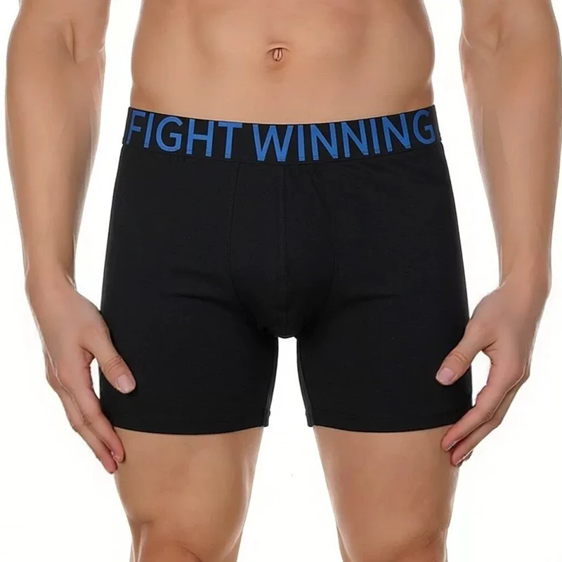 

Sexy Men Long Leg Undies Underwear Training Mid Waist Boxer Shorts Lengthen Panties Modal Soft U Bulge Pouch Extended Underpants