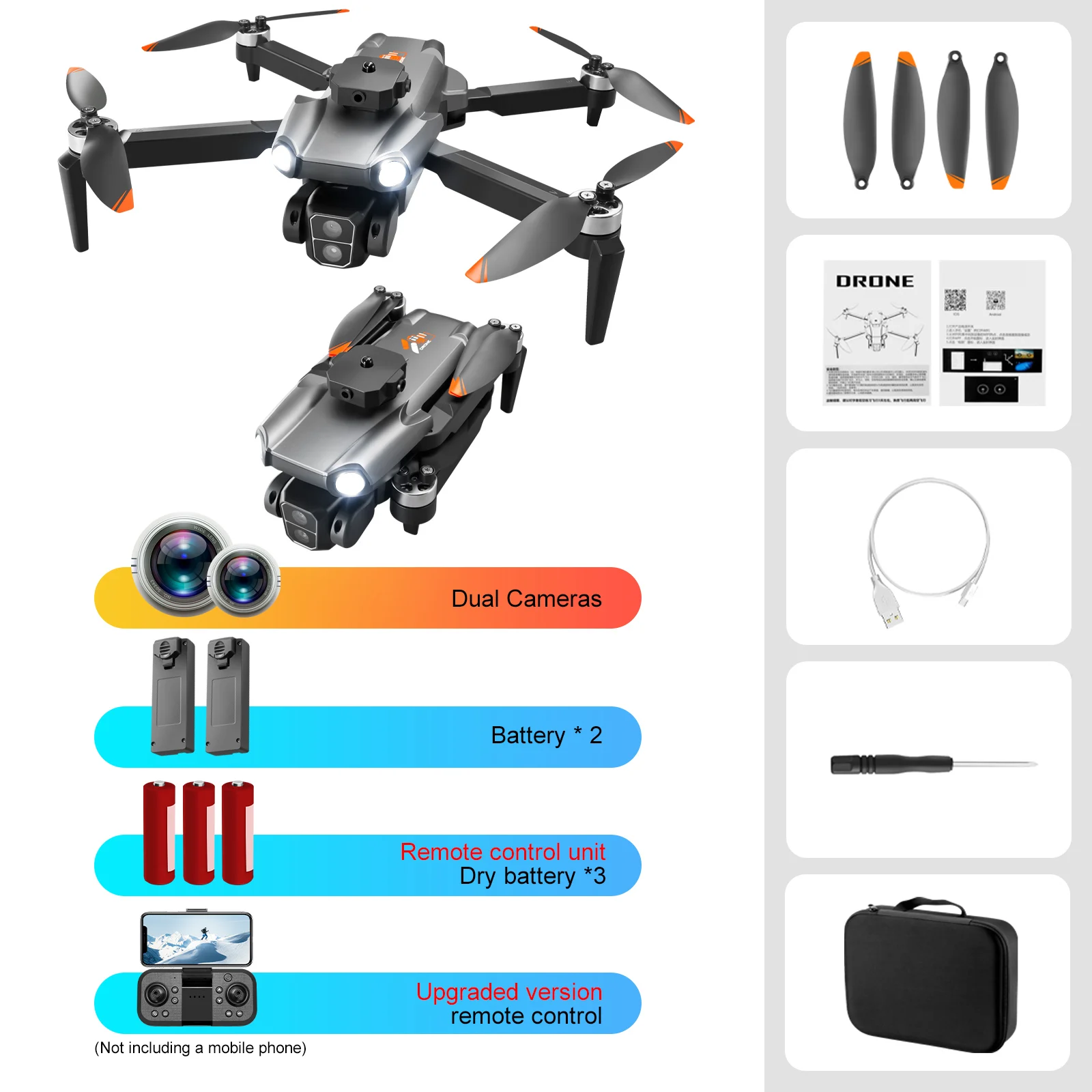 All-round Obstacle Avoidance S119 Quadcopter Drone with Optical Flow Positioning, and, Electronic Control Dual  Cameras.