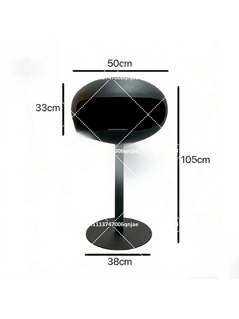 Freestanding Bioethanol Fireplace Ellipse Shape Smokeless Real Flame Heating Stove for Living Room Villa