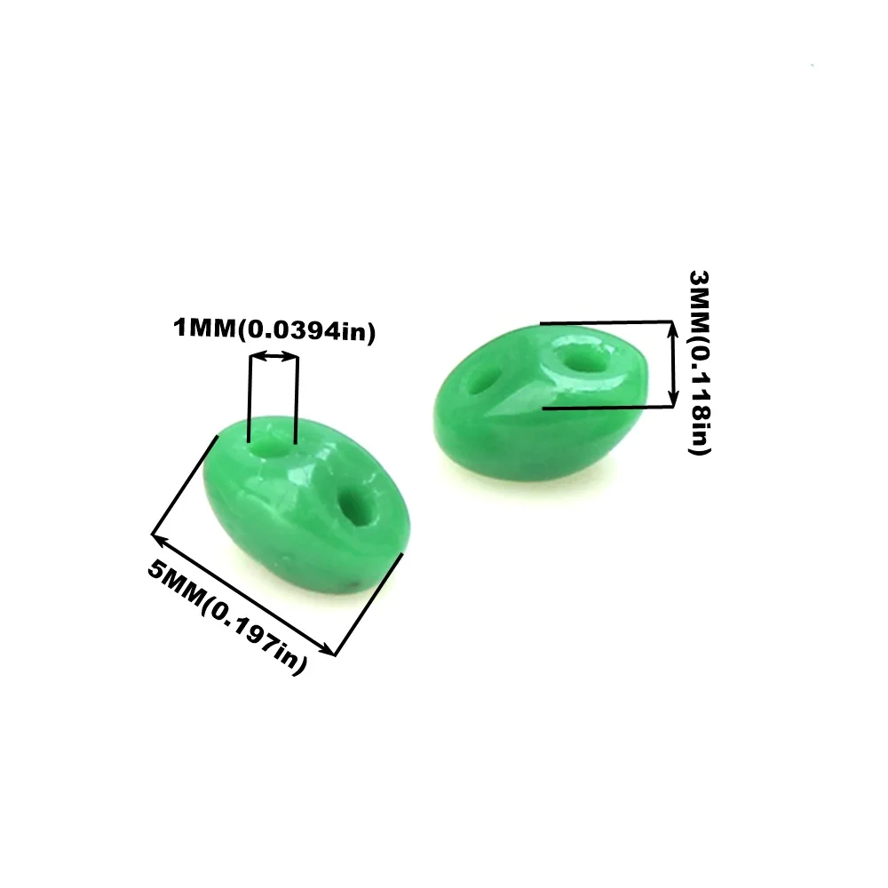 3x5mm 10G/Lot Import Colorfast Double Hole Pig Nose Glass Ceramic Bead Handmade DIY Bracelet/Necklace/Earrings Jewelry Making