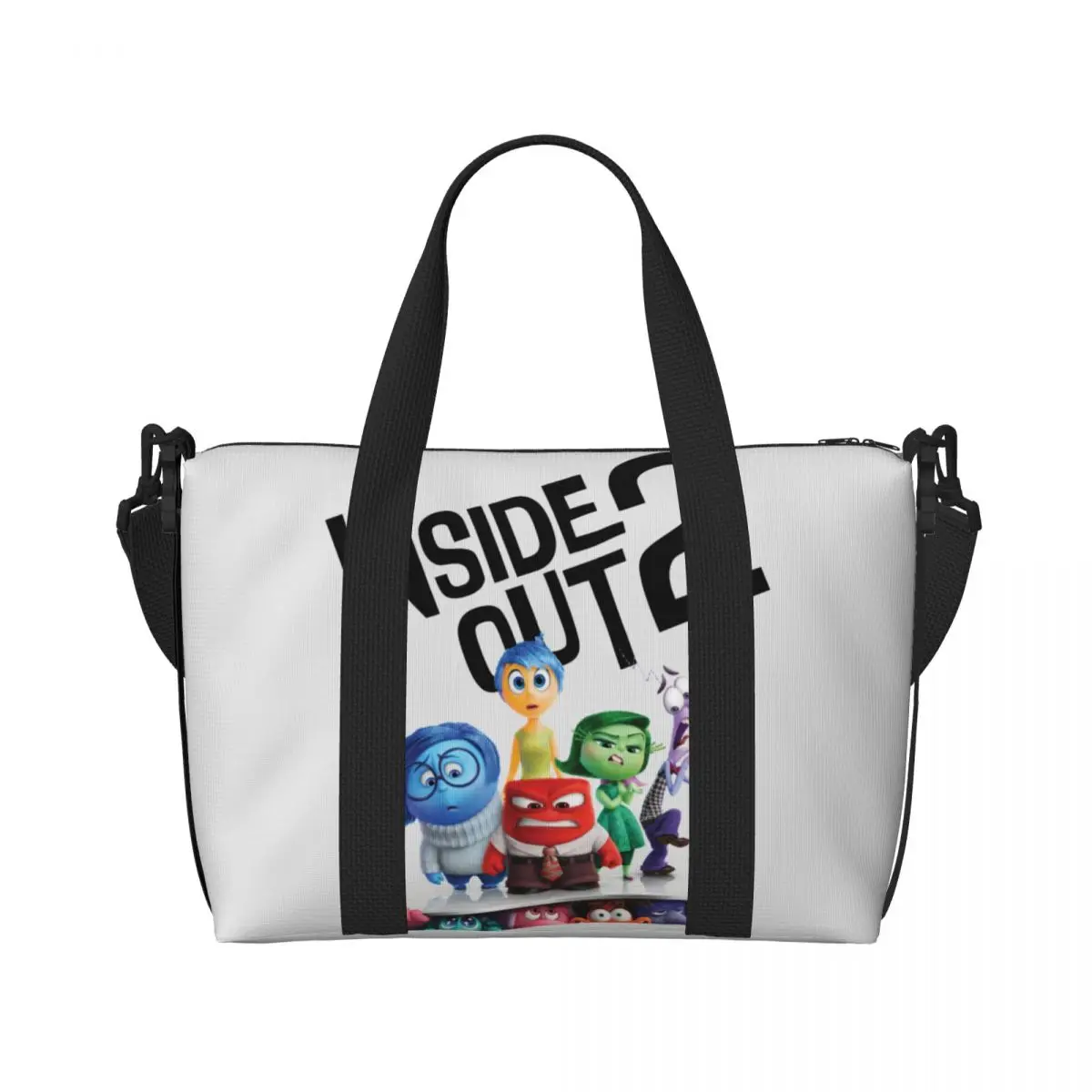 Custom Inside Out Character Anime Cartoon Grocery Tote Shopping Bags Women Large Capacity Beach Gym Travel Bags