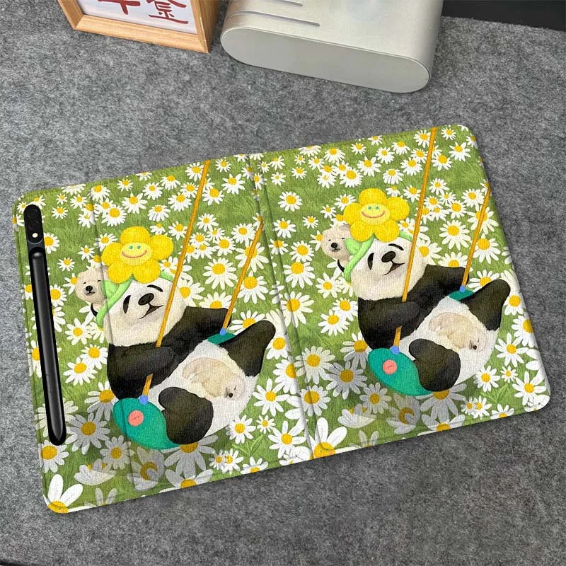 

Cute Art Panda Pattern For Samsung Galaxy Tab S6 S8 S9 S10 Lite FE 10.4 11 Inch 2022 2024 Tablet Case