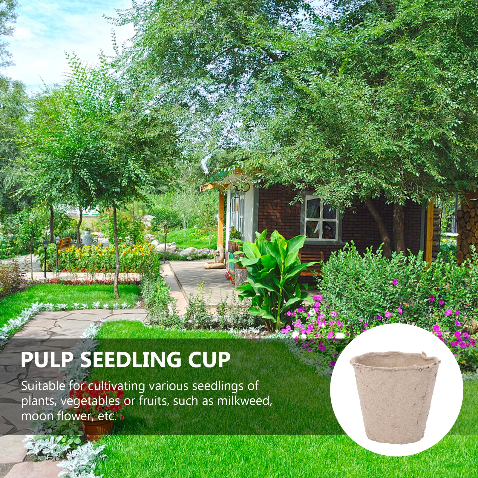 

40pcs Nursery Cups Biodegradable Gardening Pots Paper for Seeds Seedlings Flowers Vintage Decor Containers