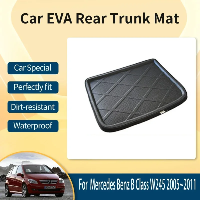 Car Rear Trunk Mats For Mercedes Benz B Class W245 2005~2011 5seats Car Trunk Storage Pads Tank Tray Carpet Mud Auto Accessories