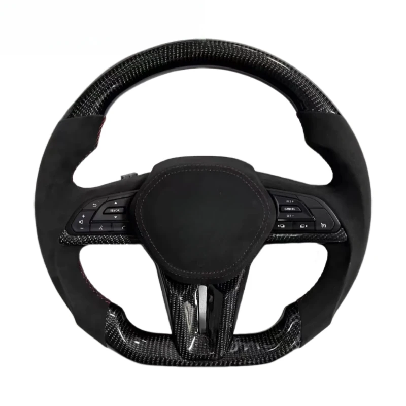 Customized Aircraft Style Carbon Fiber Steering Wheel Upgraded Flat Bottomed Car Steering Wheel