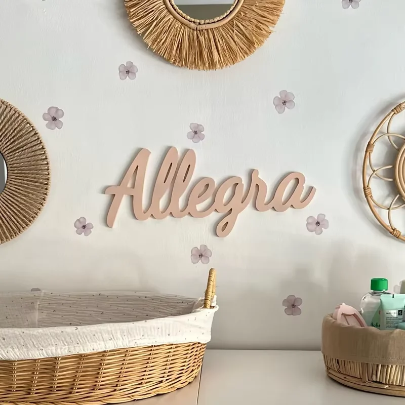 Изготовленный на заказ деревянный знак с именем детской комнаты, настенное искусство с именем ребенка, свадебный знак приветствия, последнее имя семьи