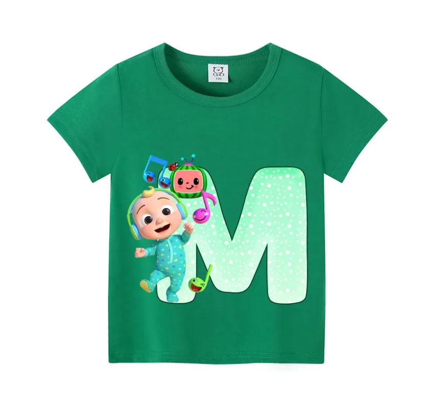 Cocomelons الطفل تي شيرت أنيمي طباعة رسالة قصيرة الأكمام قمصان الفتيان الفتيات ملابس الصيف الكرتون بلايز تيز هدية عيد ميلاد جديد