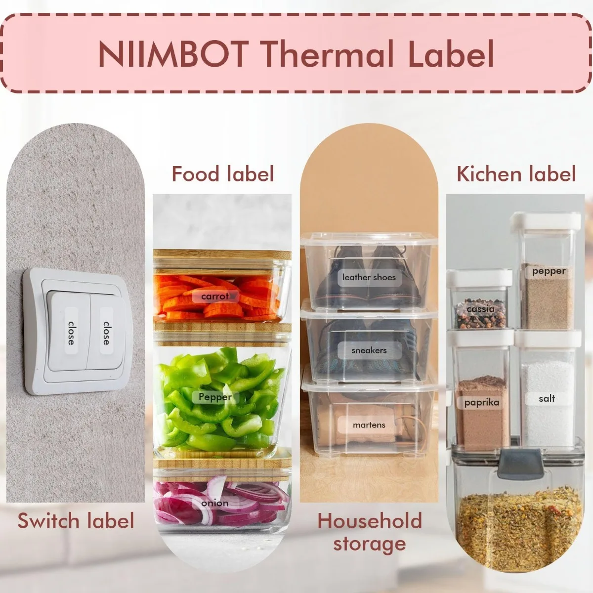 P11 12x40mm Clear Thermal Labels Transparent Waterproof Oilproof Stickers Phomemo D30/Q30 Printer for Kitchen Jar Cable Office