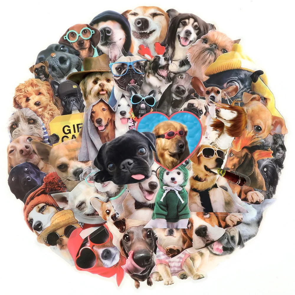 50pcs Transparent Clear Dog Emoji Stickers Waterproof Decals for Tech & Travel RecordingYourLife Store