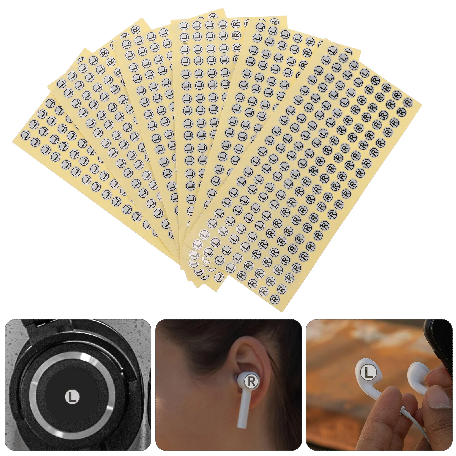 

Self Adhesive Earphone Direction Labels Left Right Marking Stickers Round Identification Tags For Earphones Smooth