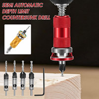 5PCS Countersink Drill Bit Set with Depth Stop Precision Countersink Wood Drill Bit for Wood Processing Woodworking