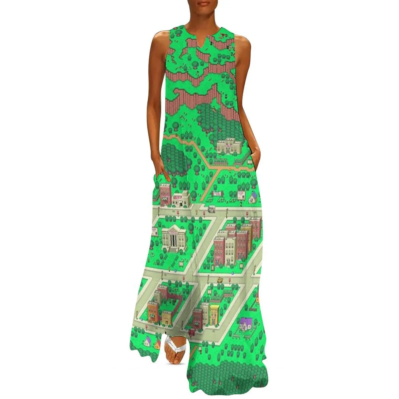 

Earthbound Onett Map Long Dress sensual sexy dress for women summer dresses ladies 2025 Party dresses dress for women summer