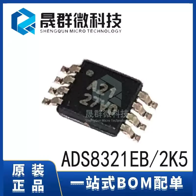 Brand new original ADS8321EB ADS8321E silk screen A21 MSOP-8 16 bit analog-to-digital converter chip