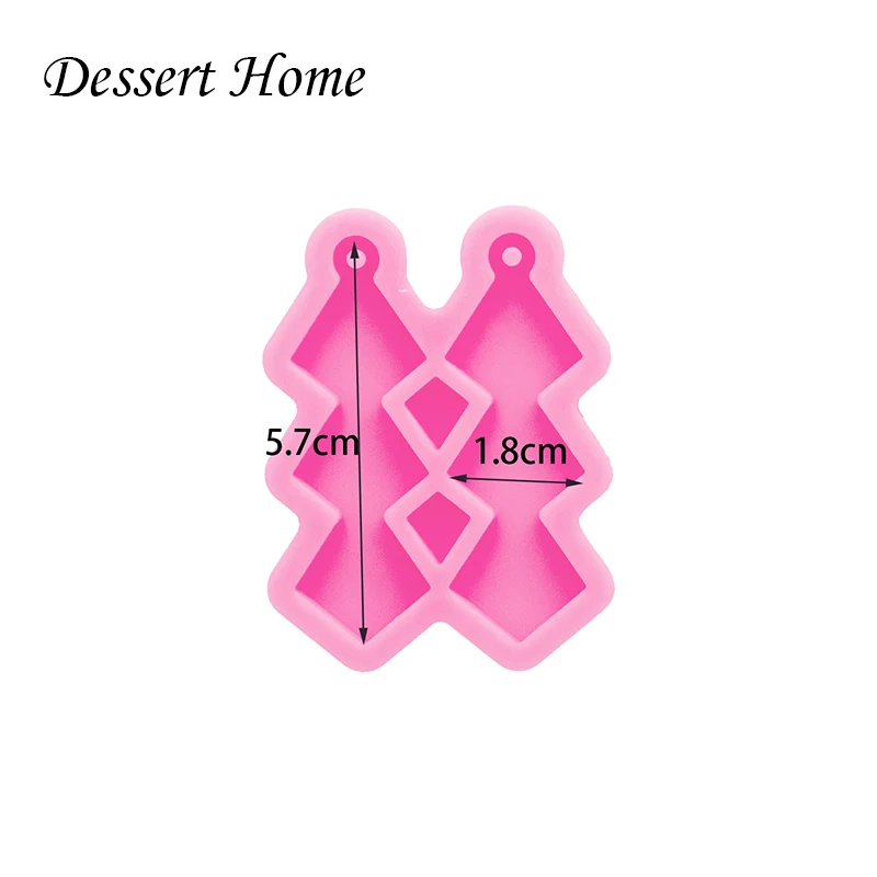 DY1076 Shiny Heart shape Earrings Strip Pendant Resin Mold Jewelry Making, Crafts with Epoxy Art Diy Silicone Mold