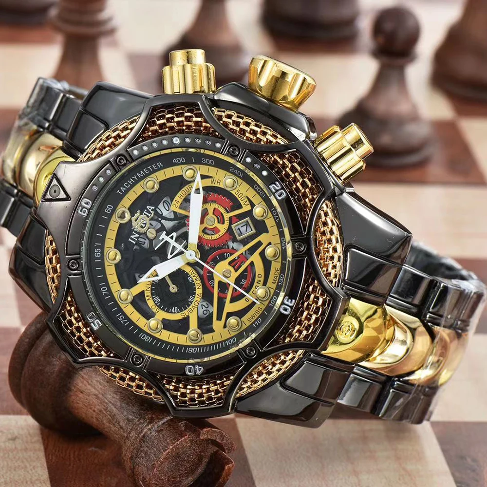 2023 Autumn New Watch Men\'s Quartz Watch Large Plate Multifunctional Alloy Strap Waterproof Casual Fashion Quartz Watch