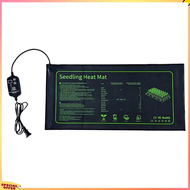 ABFI Graphen-Sämling-Heizmatte mit verstellbarem Thermostat für Samen, Keimung, Pflanzen, Kinderzimmer, Wachsen, Heizkissen, EU-Stecker
