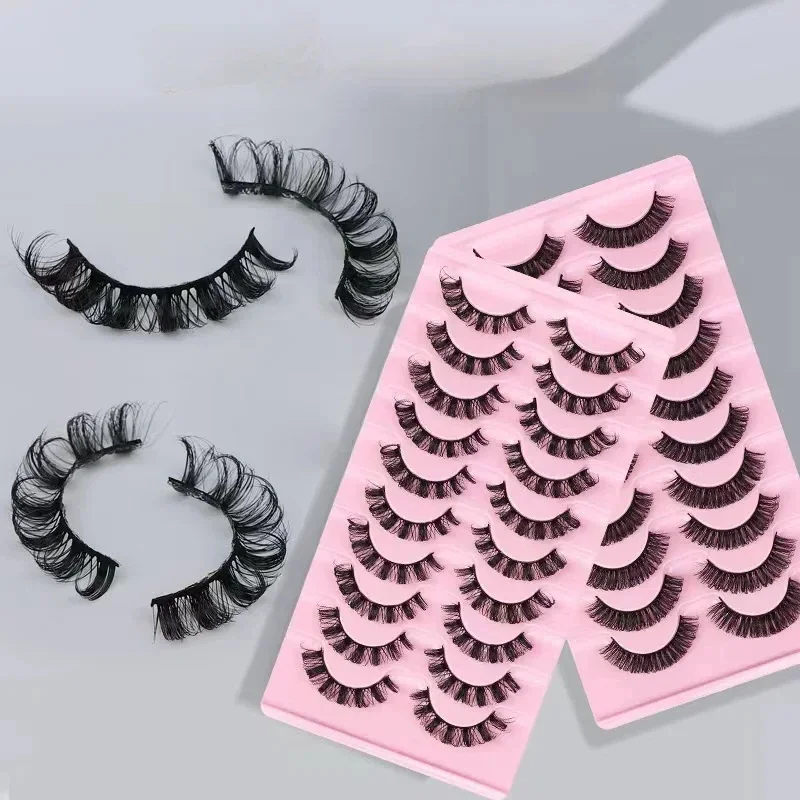 10Pairs 3D Mink Lashes russian strip lash Dramatic False Eyelashes Faux Cils Makeup Wholesale Fake Eyelash Extension maquiagem