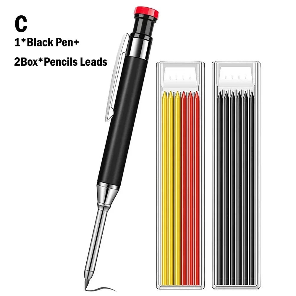 Hand Tools Practical Pencil Carpenter Pencil Woodworking ABCDE-typ With Refill Leads 1/3/5pcs 154mm