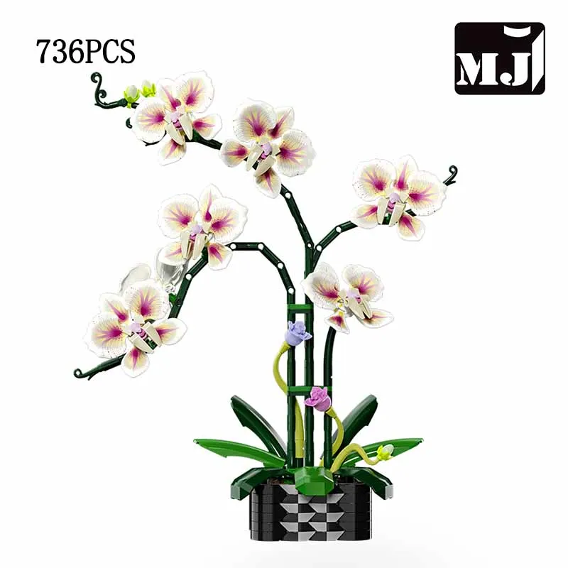 

Набор строительных блоков MJ BLOCK «Искусственные цветы» — набор для самостоятельного изготовления декора для дома, для взрослых, для подруг, подарки на День святого Валентина, 736 деталей