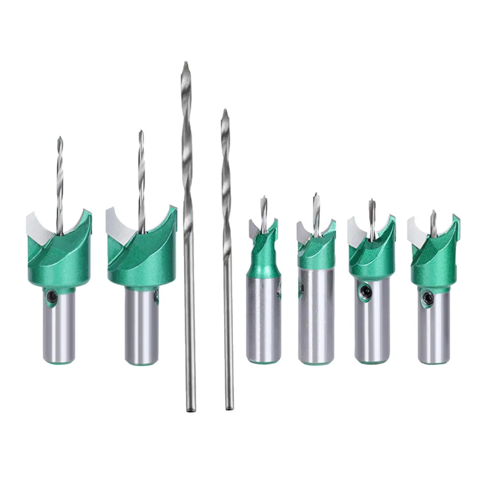 6Pcs Wood Router Bit with 2 Center Drill Bit Durable for Rosewood Deft Knots